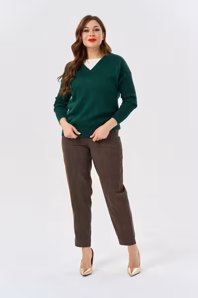 Брюки бананы свободные пояс на резинке кэжуал стиль La Diano