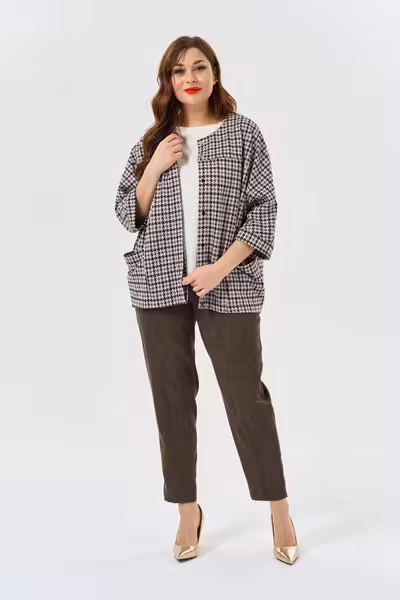 Брюки бананы свободные пояс на резинке кэжуал стиль La Diano