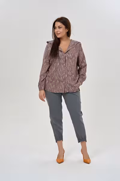 Брюки женские зауженные с резинкой на поясе серые