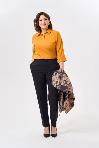 Брюки черные зауженные женские классические со стрелками