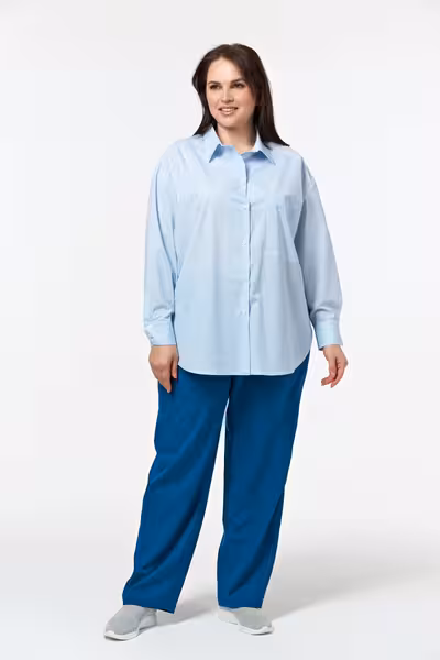 Льняные брюки свободного кроя с лампасами для женщин