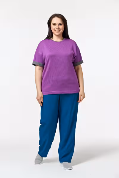 Льняные брюки свободного кроя с лампасами для женщин