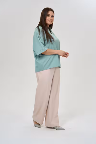 Широкие брюки прямого силуэта с высокой посадкой