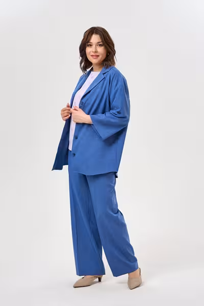 Прямые классические брюки женские с эластичным поясом