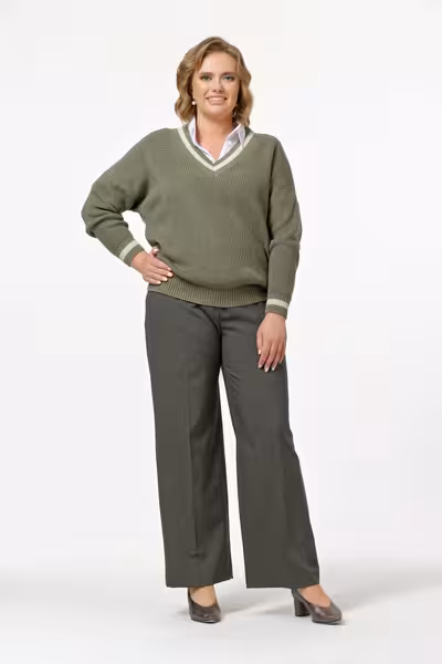 Льняные брюки прямого силуэта с комфортным поясом на резинке