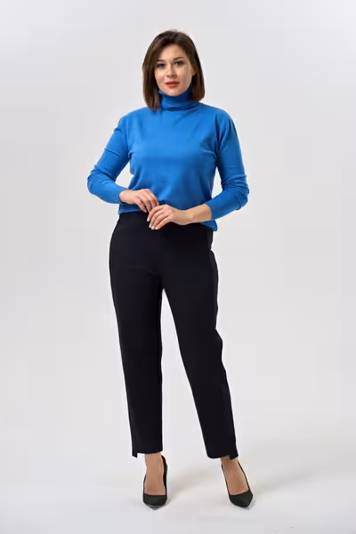 Прямые брюки с высокой посадкой женские с лампасами