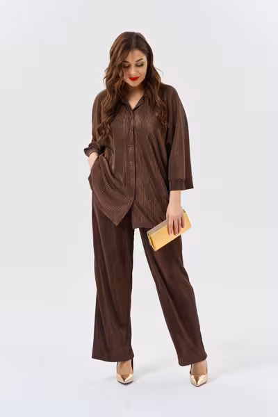 Брюки прямые свободные с резинкой женские повседневные