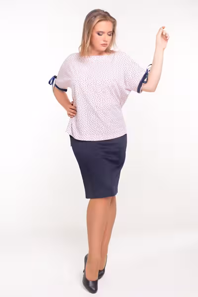 Юбка карандаш миди с разрезом темно синяя женская