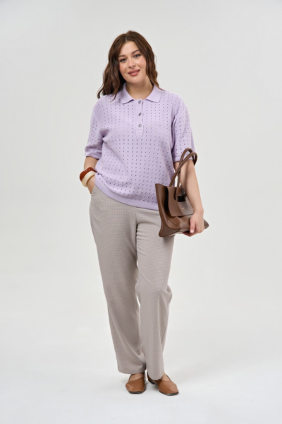 Брюки женские зауженные классические с лампасами высокая посадка La Diano