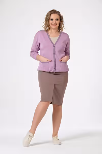 Юбка карандаш бежевая классическая с карманами офисная