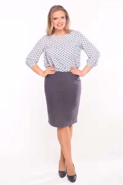 Юбка карандаш костюмная серая мокрый асфальт