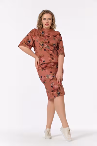 Юбка карандаш миди классическая с высокой посадкой