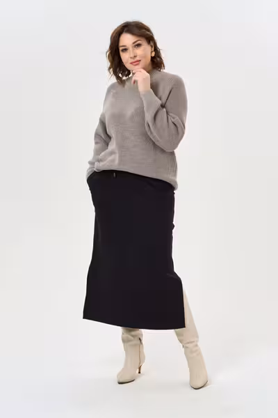 Юбка макси прямого силуэта с разрезами по бокам