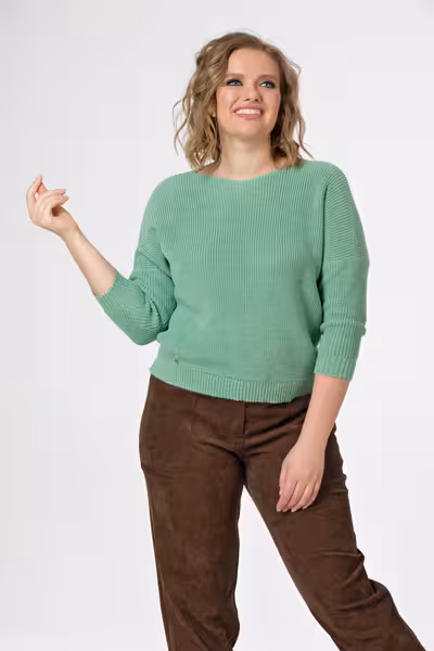 Вязаный джемпер прямого силуэта с длинным рукавом