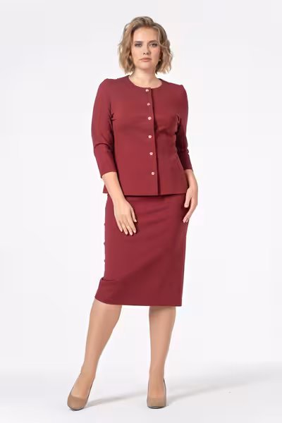 Классическая юбка прямого силуэта с разрезом на резинке