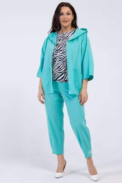 Жакет с капюшоном свободного силуэта больших размеров