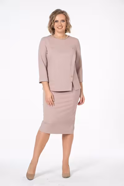 Джемпер с декоративными пуговицами больших размеров бежевый