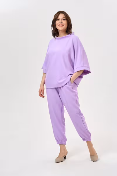 Блузка широкого кроя с рукавами три четверти из хлопка