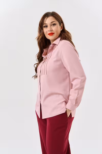 Блузка женская классическая с воротником белая офисная