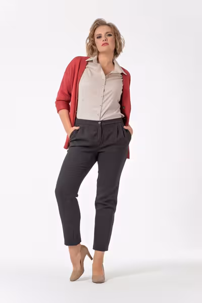 Зауженные брюки с высокой посадкой женские классические