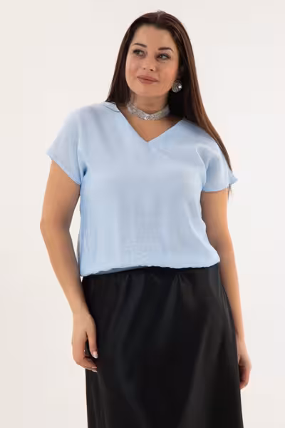 Блузка прямая со спущенным рукавом женская повседневная